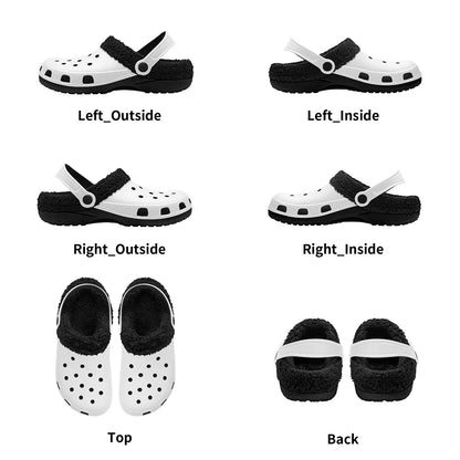 Adults Black Warm House Clog Winter Fur Lined Garden Slippers