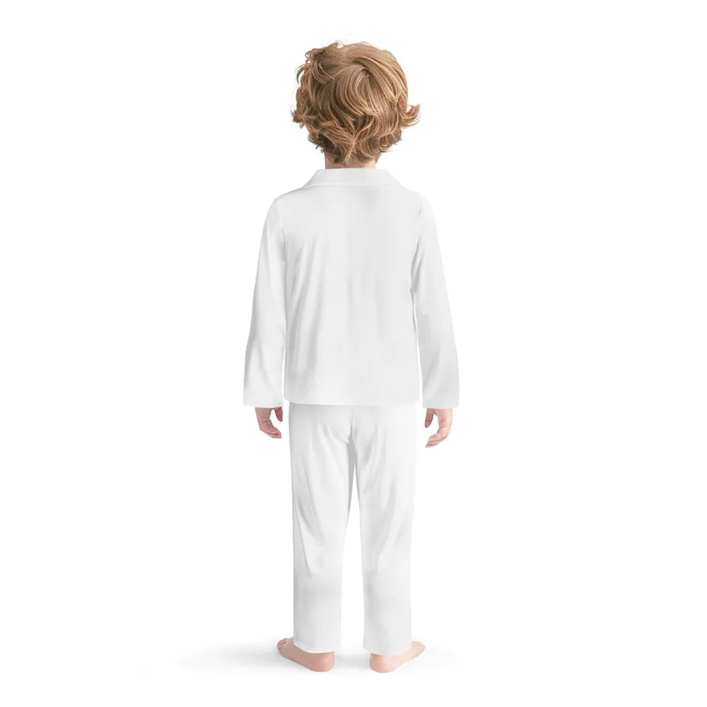 Kids Collar Design Long Nightwear Pajama Set (No Pockets)