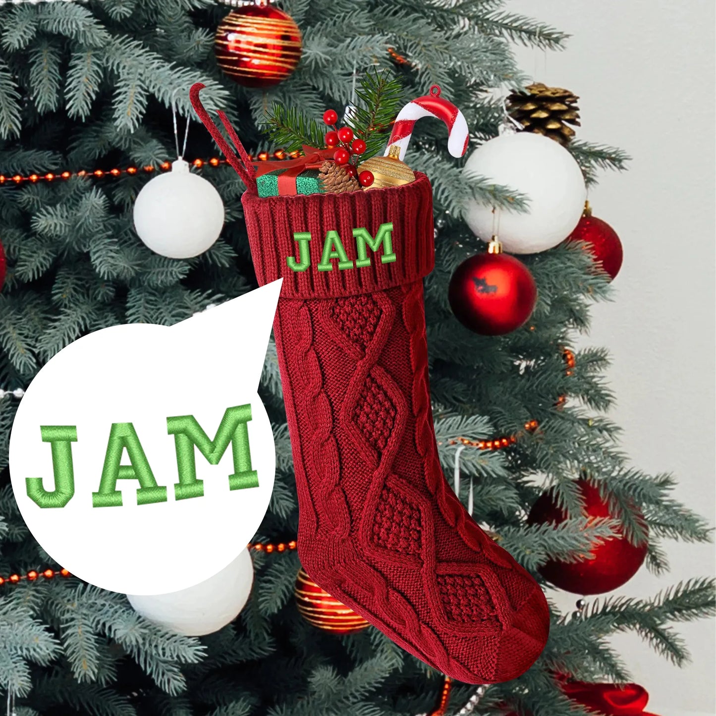 Personalized and Embroidered Name/ Texts for Christmas Stockings