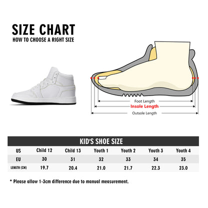 Children Premium High Top Leather Sneakers