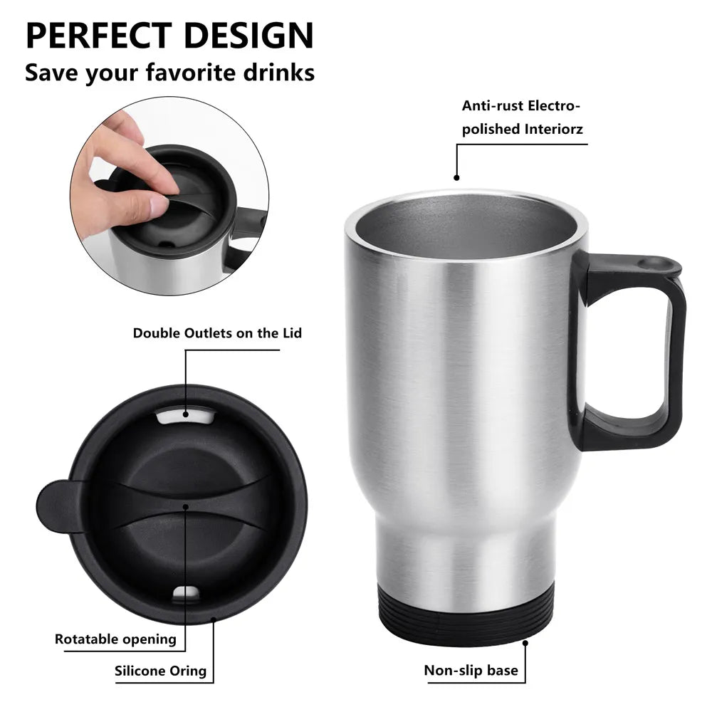 Stainless Steel Travel Coffee Mug (14 oz)