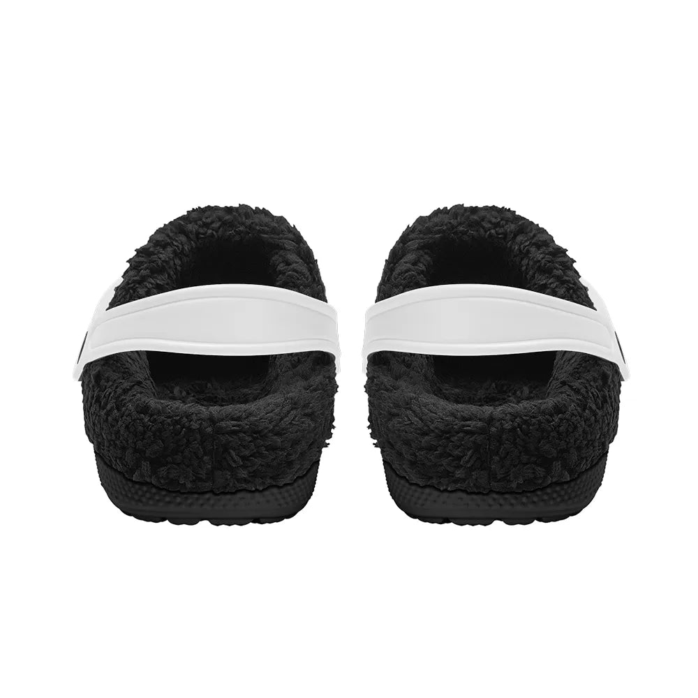 Adults Black Warm House Clog Winter Fur Lined Garden Slippers